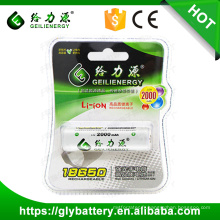 Prix ​​de gros de haute qualité rechargeable 2000 mah 3.7 v batterie 18650 li ion batterie